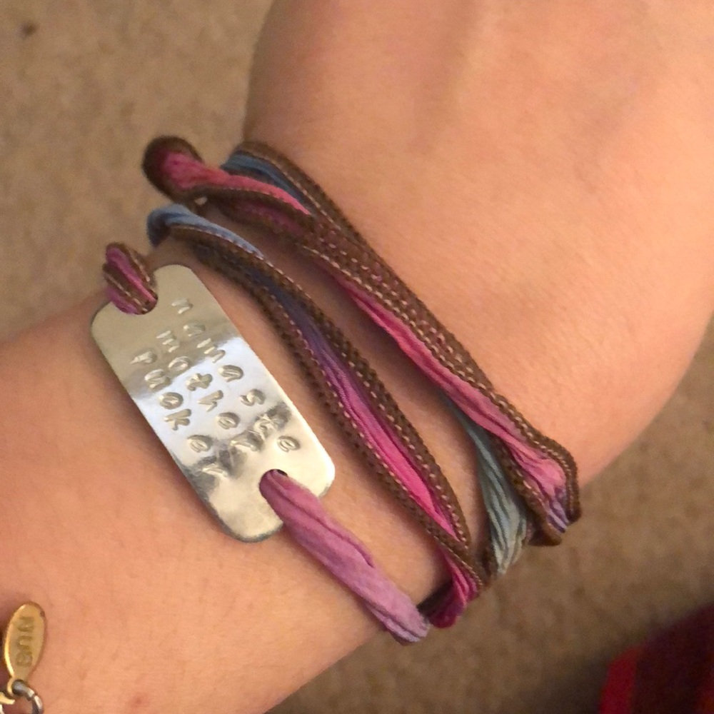 Namaste Mother Fucker Silk Wrap Bracelet